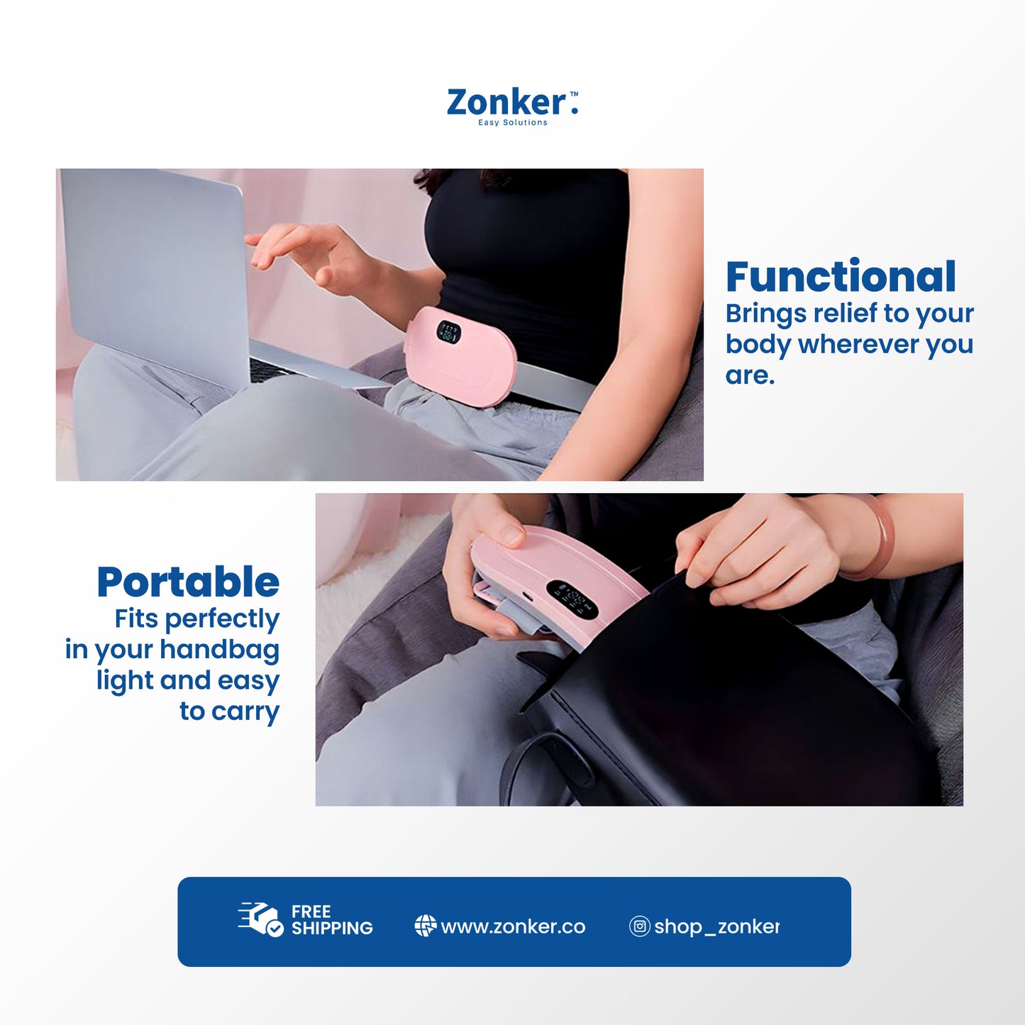 Menstrual Cramps Relief Heating Belt – Period Pain Relief Device for Women
