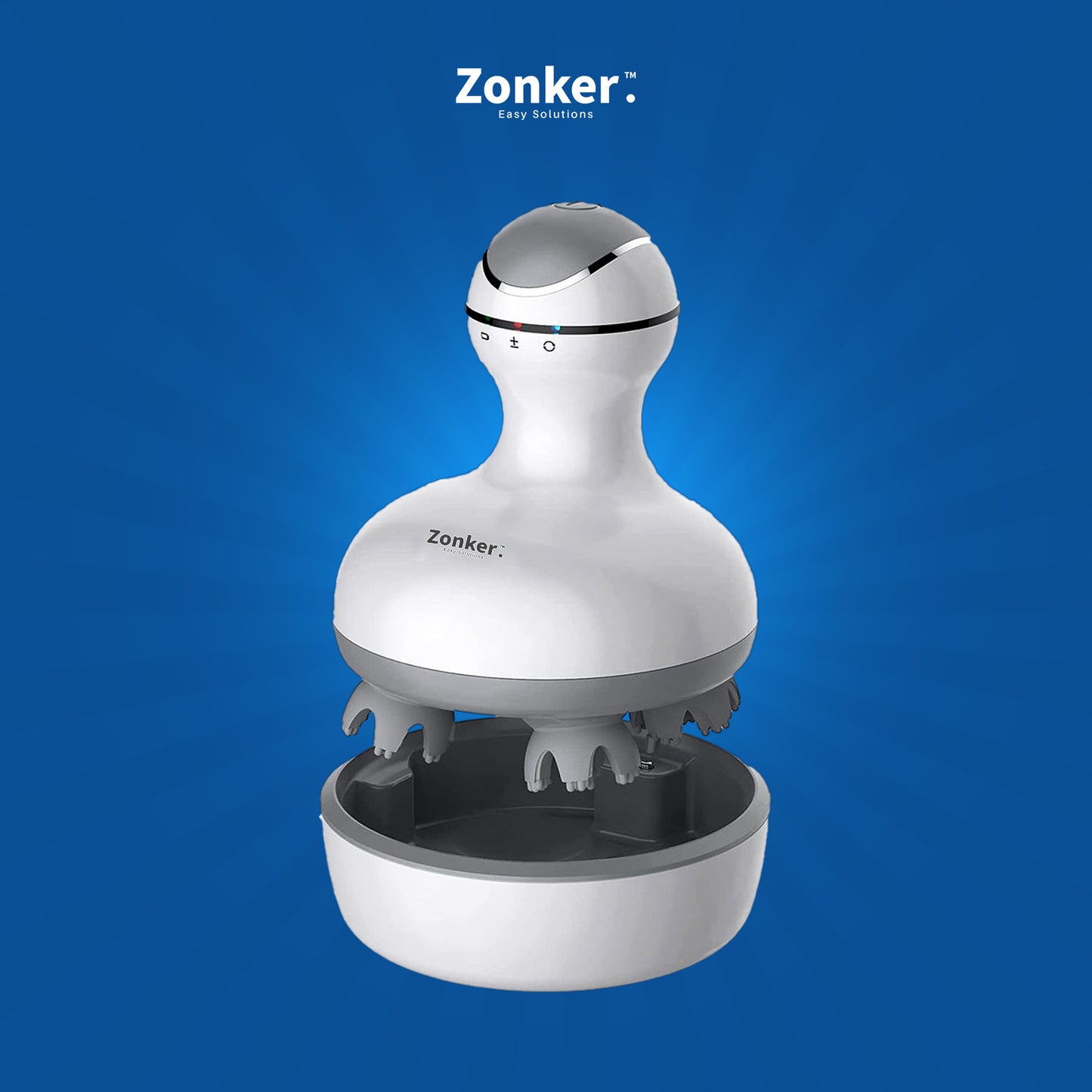 Shop Zonker Scalp Massager for Hair Growth – Cordless Electric Head Massager with 96 Silicone Nodes & 2-Speed Vibration