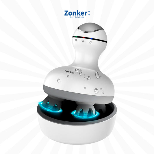 Shop Zonker Scalp Massager for Hair Growth – Cordless Electric Head Massager with 96 Silicone Nodes & 2-Speed Vibration